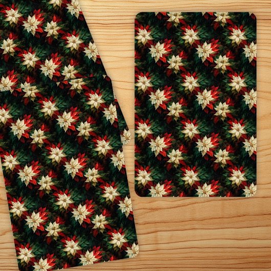 Jeu De Cartes Belles Poinsettias rouges et blanches