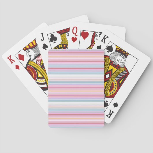Jeu De Cartes Belles rayures roses blanches (dos)