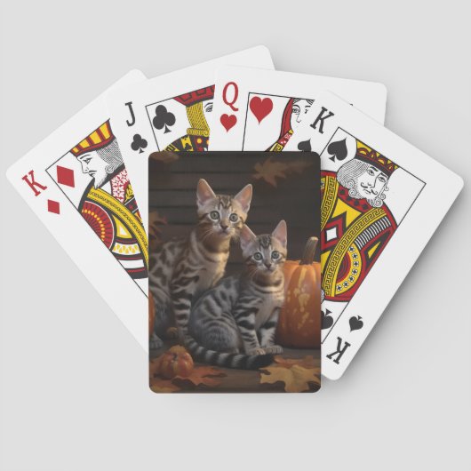 Jeu De Cartes Bengal Kitten Automne Citrouille de plaisir (dos)