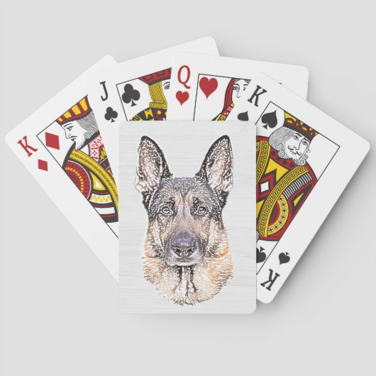 Jeu De Cartes Berger allemand Sketted Dog Art (dos)