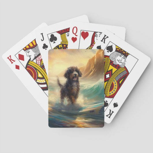 Jeu De Cartes Bernedoodle Beach Surf Peinture (dos)
