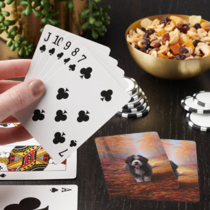 Jeu De Cartes Bernedoodle en automne Leaves automne Inspire