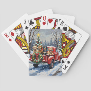 Jeu De Cartes Bernedoodle Noël Camion Rouge Fêtes