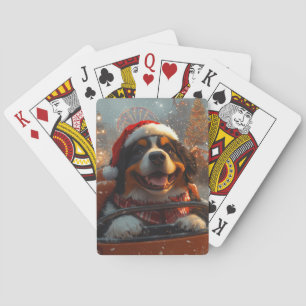 Jeu De Cartes Bernois Mountain Dog Roller Dessous de verre Noël