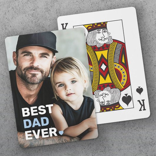 Jeu De Cartes Best dad ever photo heart fathers day