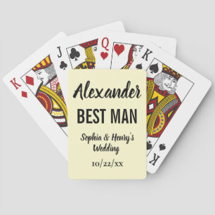 Jeu De Cartes Best Man Cadeau Moderne Typographie Script Mariage