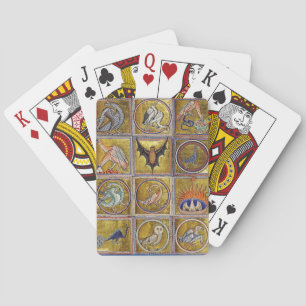 JEU DE CARTES BESTIAIRE MÉDIÉVAL, ANIMAUX FANTASTIQUES, ROUGE D'