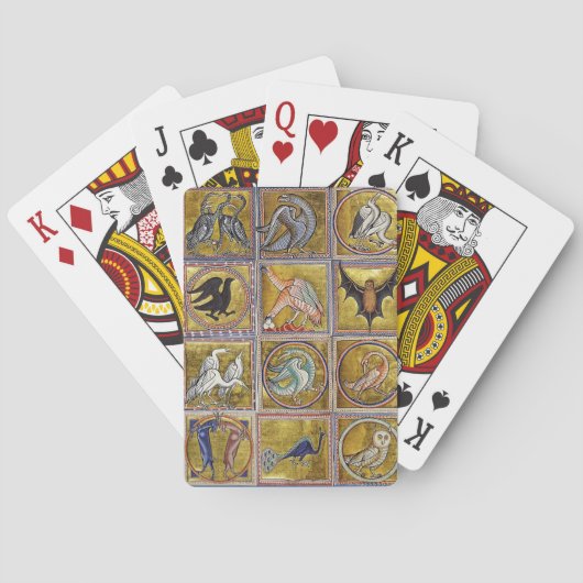JEU DE CARTES BESTIAIRE MÉDIÉVAL, ANIMAUX FANTASTIQUES, ROUGE D' (dos)