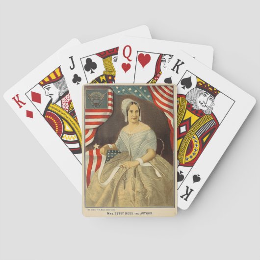 Jeu De Cartes Betsy Ross Premier drapeau américain Portrait Vint (dos)