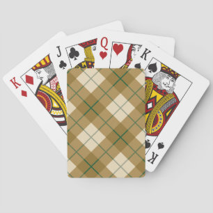 Jeu De Cartes Bias Plaid en or et Green Stripe