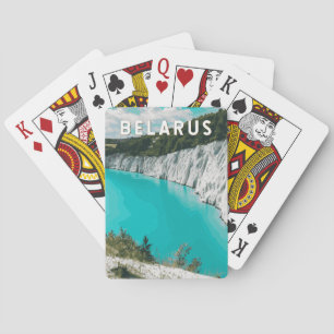 Jeu De Cartes Biélorussie Illustration Voyage Art Vintage