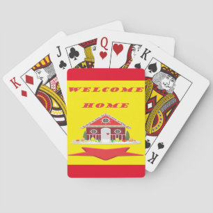 Jeu De Cartes Bienvenue chez vous avec les couleurs rouge maison