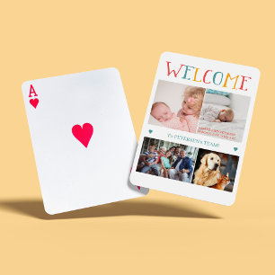 Jeu De Cartes BIENVENUE nouveau bébé naissance personnalisée pho