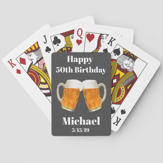 Jeu De Cartes Bière Cheers Cadeau 50e anniversaire (dos)