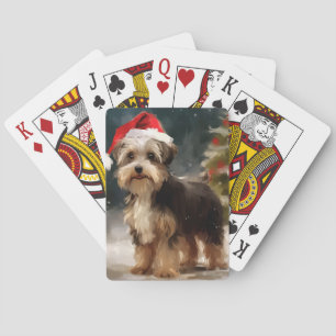 Jeu De Cartes Biewer Terrier Chien dans Noël de neige