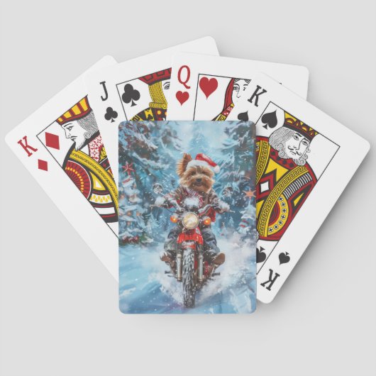 Jeu De Cartes Biewer Terrier Chien équitation Moto Noël (dos)