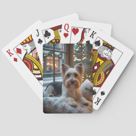 Jeu De Cartes Biewer Terrier With Christmas Lights Holiday (dos)