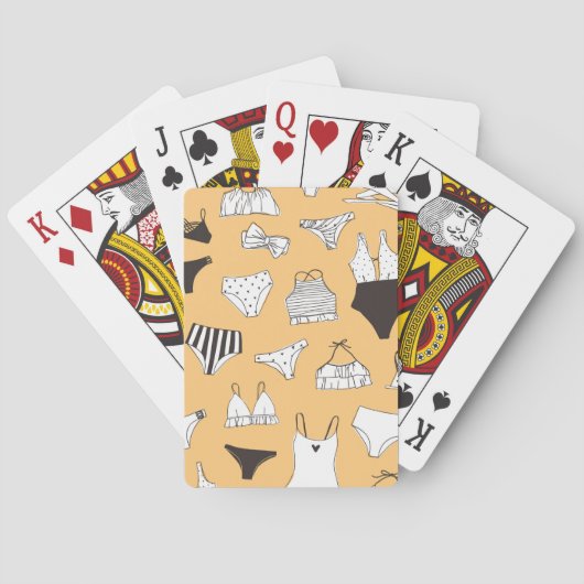 Jeu De Cartes Bikini tropical : Motif d'été à main (dos)
