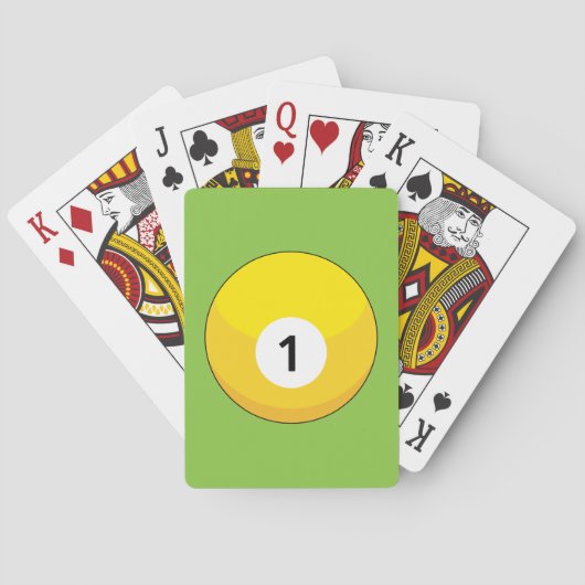 Jeu De Cartes Billard jaune numéro un (dos)