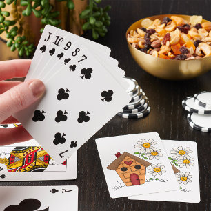 Jeu De Cartes Birdhouse Et Fleurs