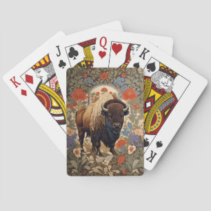 Jeu De Cartes Bison élégant William Morris inspiré