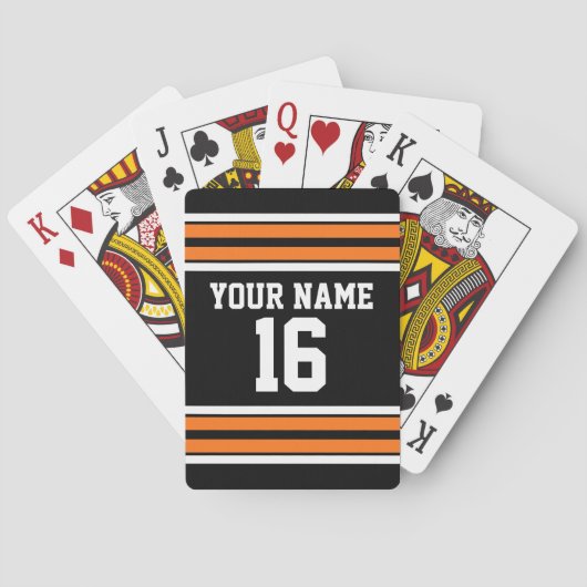 Jeu De Cartes Black avec Orange White Stripes Team Jersey (dos)