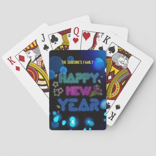 Jeu De Cartes Black & Blue Midnight Sparkle Neon Glow New Year  (dos)