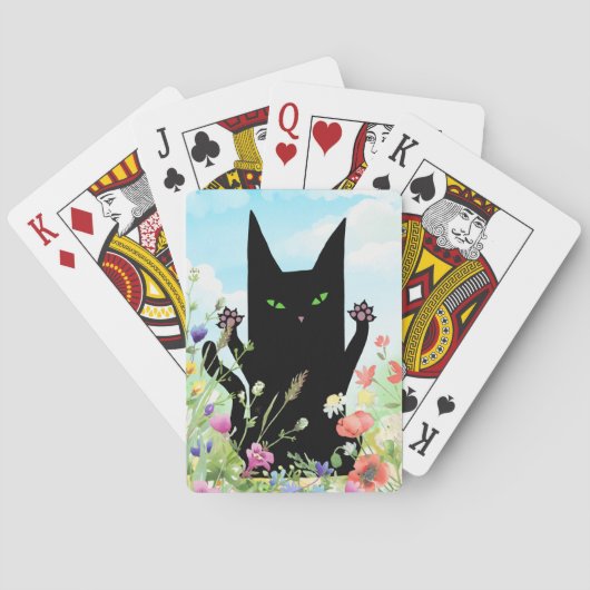 Jeu De Cartes Black Cat Spring Fever:  Kitty and Flowers (dos)