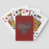 Jeu De Cartes Black Faux Lace Heart Floral (dos)