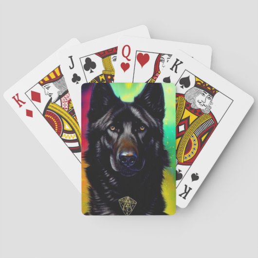 Jeu De Cartes Black German Shepherd (dos)