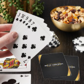 Jeu De Cartes Black & Gold Abstract Design with Custom Text (In Situ)
