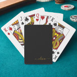Jeu De Cartes Black Gold Modern Script Girl Monogramme Nom<br><div class="desc">Noir et Or Simple Script Monogramme Nom de jeu de cartes. Cela rend le cadeau parfait pour 16 ans,  mariage,  douche nuptiale,  anniversaire,  baby shower ou bachelorette pour quelqu'un qui aime le luxe glam et les styles chic.</div>