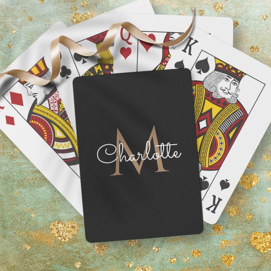Jeu De Cartes Black Gold Monogram Elegant