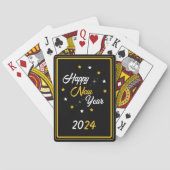 Jeu De Cartes Black White & Gold Star Bonne année 2024 (dos)