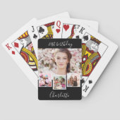 Jeu De Cartes Black white photo collage nom anniversaire fête (dos)