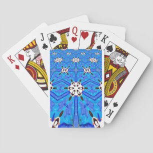 Jeu De Cartes blanc sur la grille matricielle bleue lecture de c