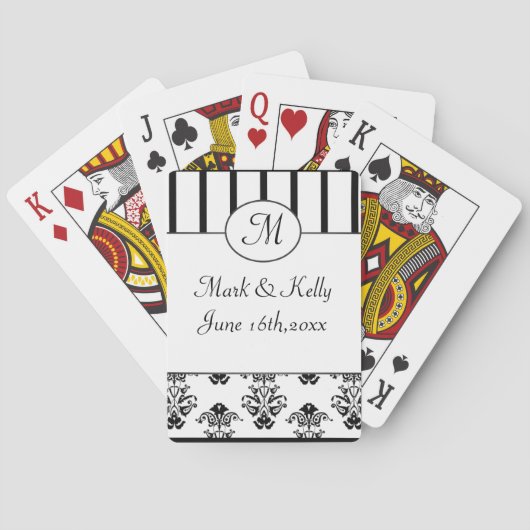 Jeu De Cartes Blancs et Noirs, Monogramme Baroque (dos)