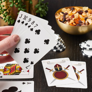 Jeu De Cartes Blason de Chevalier Médiéval Casque Épées Bouclier