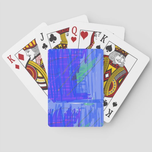 Jeu De Cartes Bleu Abstrait Chic (dos)
