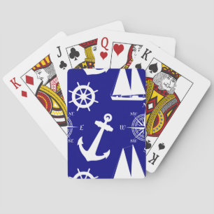 Jeu De Cartes Bleu Blanc Nautique Bateau Côtier