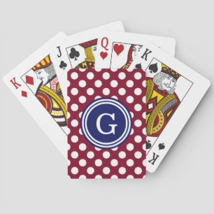 Jeu De Cartes Bleu bleu marine Pois blancs 1IR