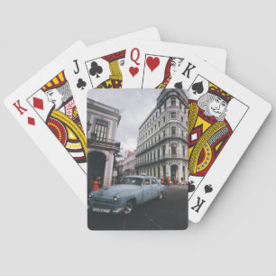 Jeu De Cartes Bleu Classic Vintage Car Cityscape
