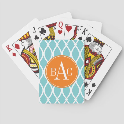 Jeu De Cartes Bleu côtier Monogramme Barcelone Imprimer (dos)