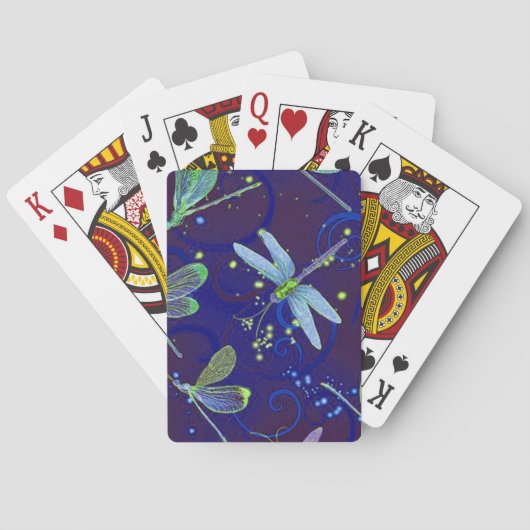 Jeu De Cartes Bleu des libellules (dos)