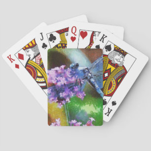 Jeu De Cartes Bleu dragonfly sur Garlic Dot Art sauvage