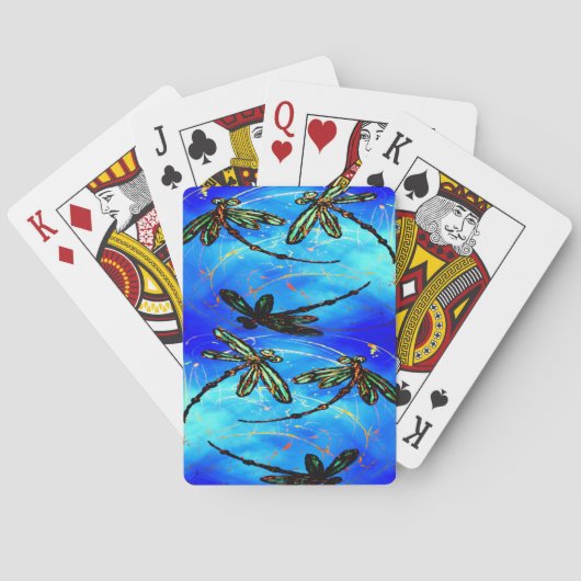 Jeu De Cartes Bleu électrique Flit de libellule (dos)