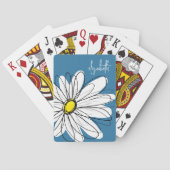 Jeu De Cartes Bleu et Jaune de marguerite Whimsical Texte person (dos)