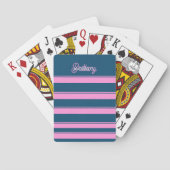 Jeu De Cartes Bleu et rose Motif  personnalisé (dos)