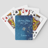 Jeu De Cartes Bleu étincelant Parties scintillant du Nouvel An É (dos)
