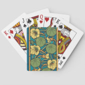 Jeu De Cartes Bleu jaune Nasturtium Fleur Nouveau Motif (dos)
